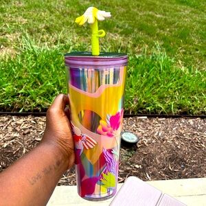 Starbucks Summer flower straw topper cup 24oz